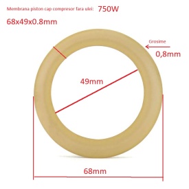 Membrana Piston cap compresor fara ulei 750W 68x49x0.8mm CH166 - Img 1