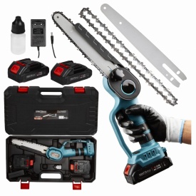 Mini fierăstrău cu lanț cu acumulator 8 inch KraftDele KD10647, 2 baterii 21V, pentru tăiere crengi și lucrări de grădină - Img 2