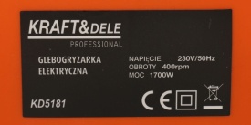 Motosapă electrică KraftDele KD5181, 1700W, lățime de lucru 360-365 mm, pentru afânarea și pregătirea solului - Img 11