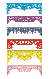 Pachet de 6 paneluri florale in format DXF sau CDR model MAX001
