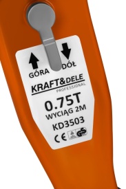 Palan manual cu pârghie și lanț KraftDele KD3503 – 0.75 tone, 2 metri, Oțel vopsit în câmp electrostatic - Img 9