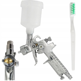 Pistol de vopsit pneumatic HVLP VERKE H-2000P, duză 1,0 mm, rezervor 125 ml, pentru finisaje și retușuri precise - Img 3