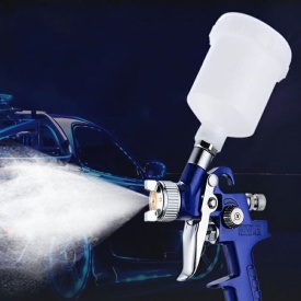 Pistol de vopsit pneumatic HVLP VERKE H-827P, duză 1,4 mm, rezervor superior 600 ml, pentru lucrări de vopsire precise - Img 11