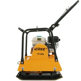 Placă compactoare unidirecțională VERKE C120HC, motor 6,5 CP, 98 kg, cu roți transport și talpă din cauciuc - Img 3