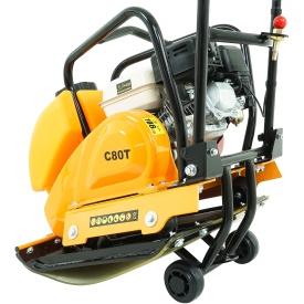Placă compactoare unidirecțională Verke C80THC, motor 6,5 CP, 78 kg, cu roți transport și rezervor apă - Img 11