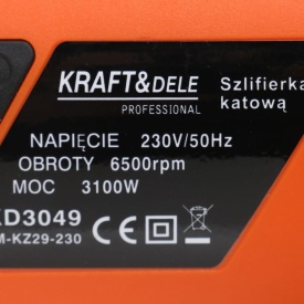Polizor unghiular profesional KraftDele KD3049, 3100W, disc 230 mm, M14, pentru tăiere, șlefuire și polizare - Img 6