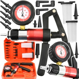 Pompă manuală de vacuum cu vacuummetru VERKE pentru diagnosticare auto, testare sisteme BARO, PCV și EGR