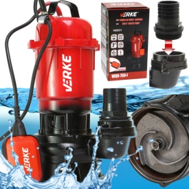 Pompa submersibilă pentru apă murdară cu plutitor VERKE WQD-750F, 0,75 kW, 15000 l/h, turbină de tocare, refulare 8 m - Img 2