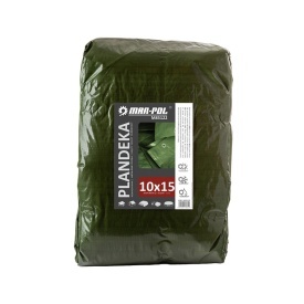 Prelată acoperire verde Mar-Pol 10x15 m, 120 g/m², cu inele metalice și colțuri întărite pentru protecție exterioară - Img 2