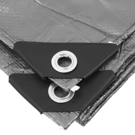 Prelată de protecție 8x12 m din PE 120 g/mp MaxRom, impermeabilă, cu colțuri întărite și inele de prindere la 1 m - Img 12