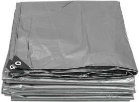 Prelată de protecție MaxRom 8 x 10 m, PE 120 g/mp, cu colțuri întărite și capse la 1 m pentru acoperire exterioară și interioară - Img 4