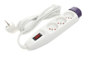 Prelungitor electric KraftDele KD4011, 3 m, 3 prize, cu protecție la suprasarcină și siguranță pentru copii