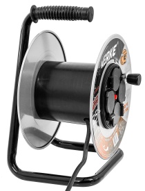 Prelungitor electric pe tambur metalic 40 m, cablu 3x2,5 mm², 4 prize, protecție termică, MaxRom V70021 - Img 4