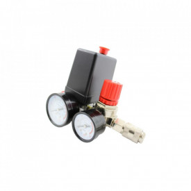 Presostat compresor aer cu supapa si regulator de presiune cu cuple rapide 20A 220V 6-8 bari B-AC011F - Img 1