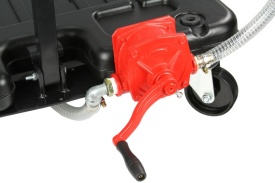 Recipient colector ulei uzat Mar-Pol M78318, 70L, cu pompă manuală, sită și 4 roți pivotante - Img 6