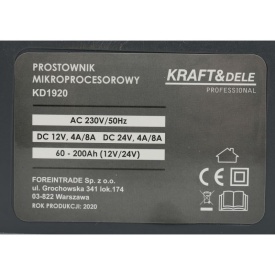 Redresor auto digital cu microprocesor 10A 6-12V 60-200Ah 1920 – Kraft&Dele