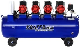 RESIGILAT Compresor Fără Ulei 120L 7kW 4 Pistoane 8 Bar – Industrial, Debit Mare 910L/min | KraftDele KD4095