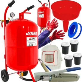 Sablator mobil cu sifon VERKE 76L, 4 duze, furtun 3 m, pentru curatare metal, garduri, zidarie si piese auto - Img 11