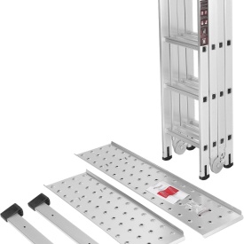 Scară multifuncțională din aluminiu KraftDele KD4071 4x4 cu platformă de lucru, înălțime maximă 460 cm - Img 12