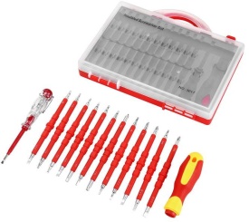 Set 14 șurubelnițe izolate KraftDele KD5971, pentru instalații electrice până la 1000V, cu organizator - Img 7