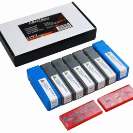 Set 28 piese cuțite de strung 20x20 mm KraftDele KD1072, cu plăcuțe și chei pentru prelucrare metal