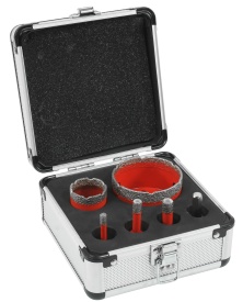 Set carote diamantate M14 MaxRom, 6 piese, 6-68 mm, cu adaptor HEX și valiză pentru gresie, faianță, klinker și piatră - Img 2