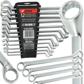 Set chei inelare înclinate 6-32 mm, 12 piese, cu suport clipsabil, oțel crom-vanadiu, MaxRom V35385 - Img 2
