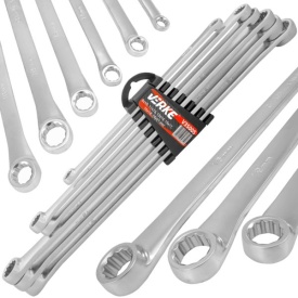 Set chei inelare lungi MaxRom, 6 piese, din oțel crom-vanadiu, finisaj satinat, cu suport din plastic pentru atelier și service - Img 8