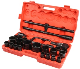 Set chei tubulare Mar-Pol 26 piese, 3/4 inch și 1 inch, 6 și 12 colțuri, pentru atelier auto și lucrări grele
