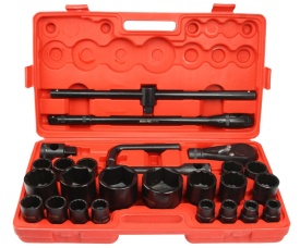Set chei tubulare Mar-Pol 26 piese, 3/4 inch și 1 inch, 6 și 12 colțuri, pentru atelier auto și lucrări grele - Img 9
