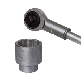 Set chei tubulare Mar-Pol 3/4 inch, 21 piese, 19-50 mm, cu clichet, prelungitoare și valiză metalică - Img 8