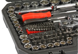 Set chei tubulare și biți Mar-Pol 216 piese CrV, cu clichet 72 dinți, trusă completă pentru atelier și garaj - Img 11