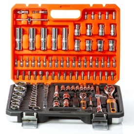 Set chei tubulare și biți Mar-Pol BJC 108 piese, trusă completă cu clichet 1/2 și 1/4 în valiză - Img 6