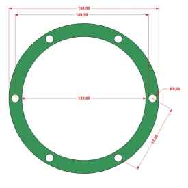 Set de 10 Garnituri pentru cap compresor de aer in V cilindri 3x90mm Mod.0.9-8 (G) CH182 - Img 3