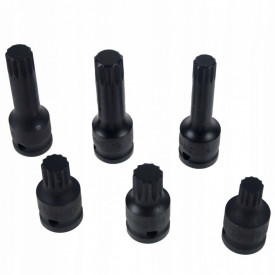 Set de 6 chei imbusuri de impact stelate M14-M16 si M18 de lungime 45 si 78mm cu patrat de 1/2" B-11761 - Img 2