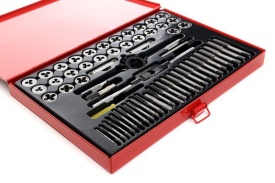 Set profesional de tarozi și filiere KraftDele KD10251, 60 piese, pentru refacerea și realizarea filetelor - Img 2