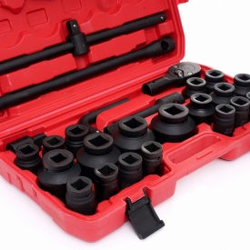 Set profesional de tubulare de impact hexagonale 3/4 inch, 26 piese, cu valiză KraftDele KD11758 - Img 2