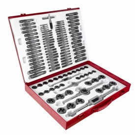 Set profesional filiere și tarozi 110 piese KraftDele KD10250, în valiză metalică, pentru refacerea și realizarea filetelor - Img 2