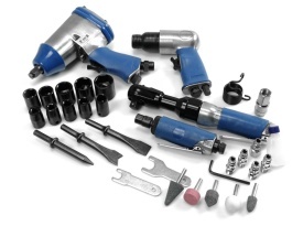 Set scule pneumatice Mar-Pol 32 piese cu cheie de impact, clichet, polizor drept și ciocan pneumatic, model M80553 - Img 2