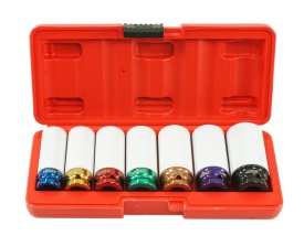 Set tubulare de impact 1/2 pentru jante din aluminiu, 7 piese, protecție pentru jantă, MaxRom V86101 - Img 2