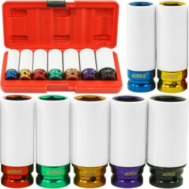 Set tubulare de impact 1/2 pentru jante din aluminiu, 7 piese, protecție pentru jantă, MaxRom V86101 - Img 12