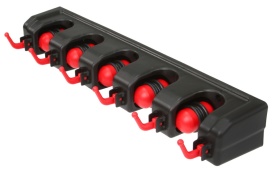 Suport de perete pentru unelte de grădină Mar-Pol, 5 prinderi automate 18-32 mm și 6 cârlige pliabile - Img 6