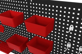Tablă metalică perforată pentru scule KraftDele KD11897, 112x45 cm, cu 32 accesorii pentru organizare atelier și garaj - Img 10
