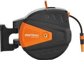 Tambur automat furtun grădină 40m + 2m KraftDele KD2155 – 1/2”, montaj perete, blocare lungime, retragere controlată - Img 7