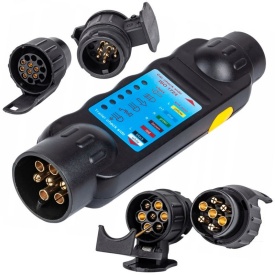 Tester de priza pentru mufa remorcilor cu adaptor 13/7 si 7/13 KD10542 Kraftdele