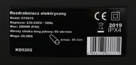Tocator electric de crengi KraftDele KD5202, 2800W, diametru max. 44 mm, coș colector 60L - Img 4