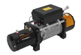 Troliu auto electric 12V KraftDele KD2197, 4700W, 9500 lbs / 4310 kg, cu cablu de oțel 28 m și telecomandă