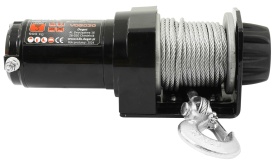 Troliu electric auto 12V 2000 lbs cu cablu de oțel 12 m, frână automată și comandă pe fir, MaxRom V06030 - Img 6