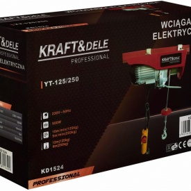Troliu electric cu cablu KraftDele KD1524, capacitate 125/250 kg, ridicare 12 m, motor 550W pentru atelier și șantier - Img 6