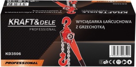 Troliu manual cu lanț și clichet KraftDele KD3506, 750 kg, cursă 2 m, pentru ridicare și tragere sarcini - Img 12